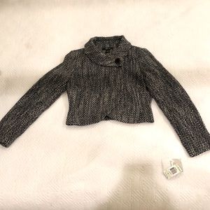 NWT Style & Co. Black and White Cropped Coat Sz 4